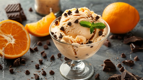 gelato with orange liquour and chocolate drops 
