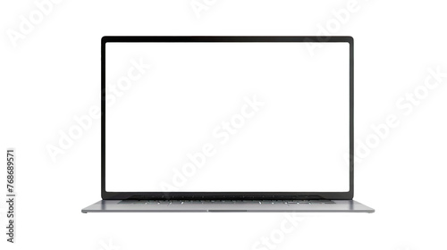 Modern Laptop with Blank Screen on transparent Background, Ideal for Mockups