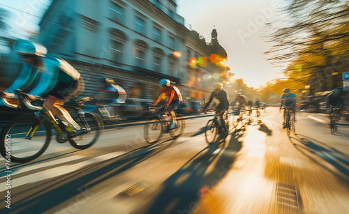 Pedal Power: Cyclists Racing Through the Streets
