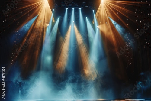 Warm Stage Lights with Cool Fog Effects