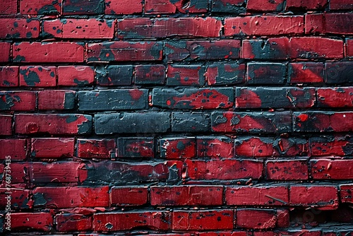 a red and black brick wall
