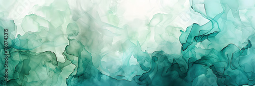 Abstract watercolor paint background by teal color blue and green with liquid fluid texture for background, banner