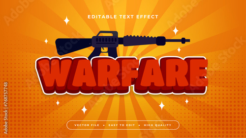 Black red and orange warfare 3d editable text effect - font style