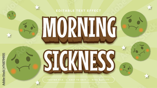 Green brown and white morning sickness 3d editable text effect - font style