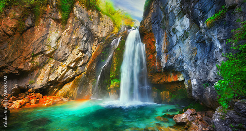 A vibrant waterfall Ai Generated image