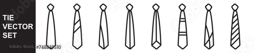 Tie vector set icon fashion. eck tie collection for business or party. Accessories for man suits. Vector necktie icon. 11:11