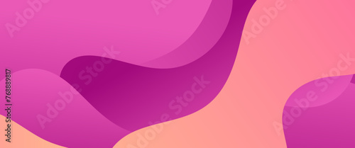 Pink and purple violet vector simple minimalist style abstract gradient banner design with waves and liquid shapes. Vector for presentations, flyers, posters, background, annual report, invitations