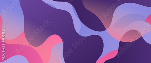 Purple violet white and pink minimalist abstract gradient simple banner with wave shapes. Vector design layout for presentations, flyers, posters, background, annual report, invitations