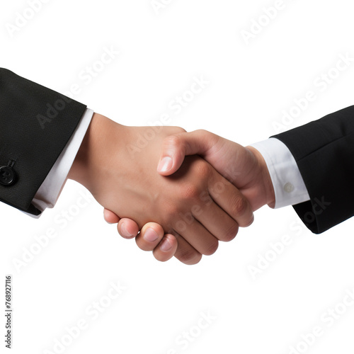 Business people shaking hands isolated on transparent background