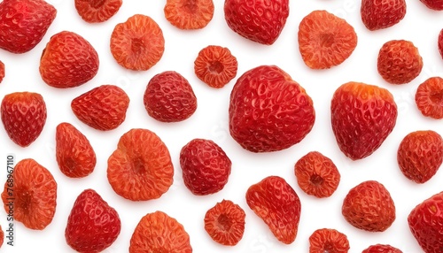 Dried Strawberries isolated on white background