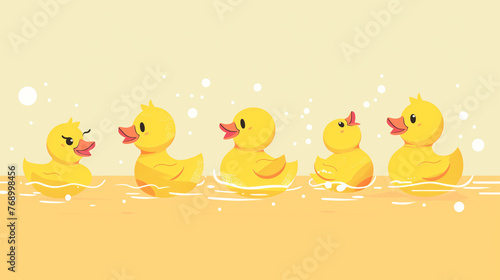 Minimalistic art of a rubber duckies