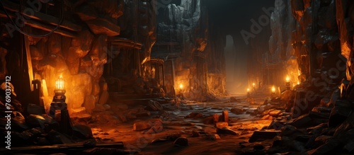 Fantasy alien cave hell