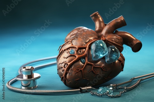 Human liver with stethoscope 