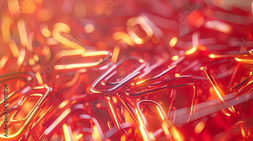 Abstract background made of many paper clips, plasticine and honey, AI generated