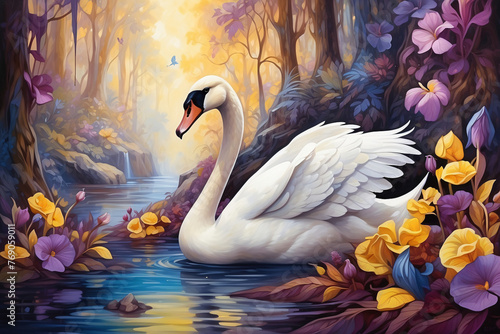 swan in fantasy style