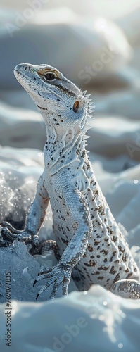 the grace and tenacity of Antarctic reptiles through a mesmerizing aerial view.