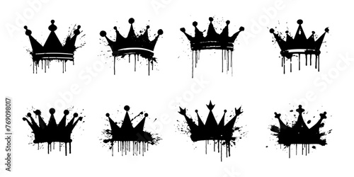 Set graffiti crown with black spray paint.