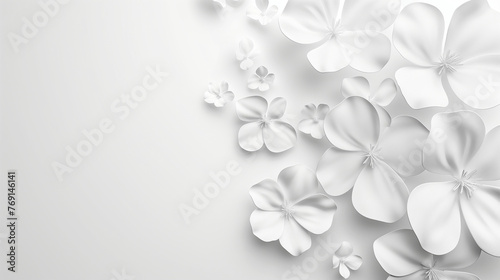 Sfondo bianco con fiori bianchi