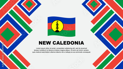 New Caledonia Flag Abstract Background Design Template. New Caledonia Independence Day Banner Wallpaper Vector Illustration