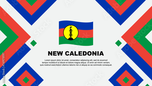 New Caledonia Flag Abstract Background Design Template. New Caledonia Independence Day Banner Wallpaper Vector Illustration. Template