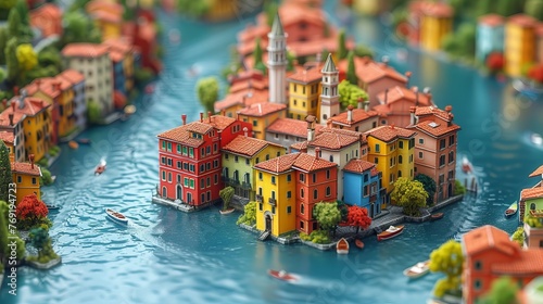 水の都と洋風の町並み,Generative AI AI画像