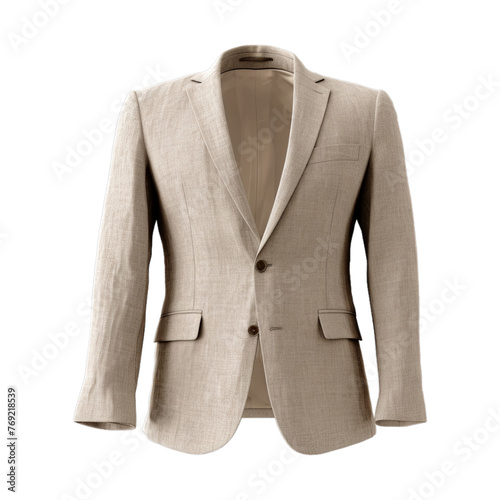 Linen Blazer isolated on transparent png background. Generative ai