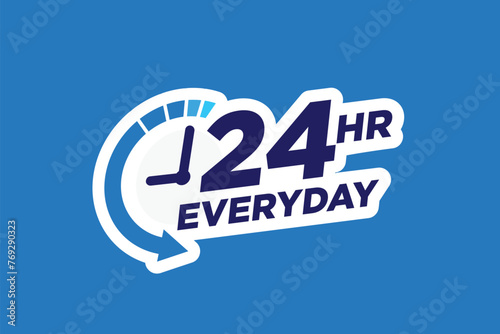24 hours logo, 24 hours everyday template