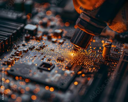 Precision Soldering on Electronic Circuit Board
