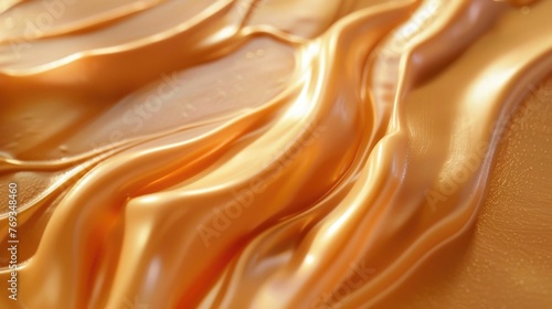 Captivating and luxurious texture,resembling the smooth,silky appearance of a tanning lotion or moisturizer The surface undulates in mesmerizing waves and swirls