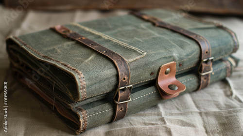 Weather-proof adventure logbook captured on a pure gabardine canvas.