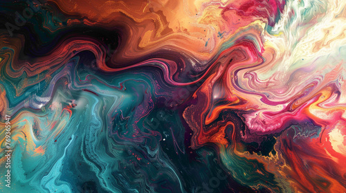 Dynamic patterns of swirling colors cascading across the canvas, creating a visual feast for the eyes.