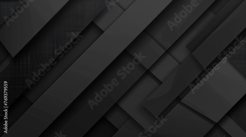 Futuristic geometric mosaic with origami effect: metal-paper cut design in grey gradient - minimalist background with triangles, stripes, and shapes - dark, contemporary banner