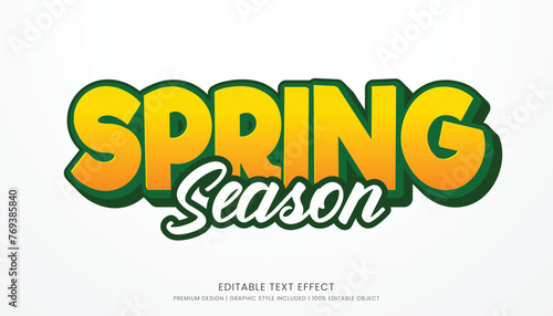 spring season editable 3d text effect template bold typography and abstract style