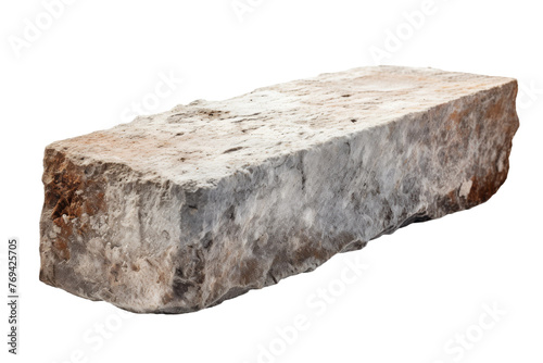 The Elemental Comfort: A Stone Bench Born From Cement. On a White or Clear Surface PNG Transparent Background.