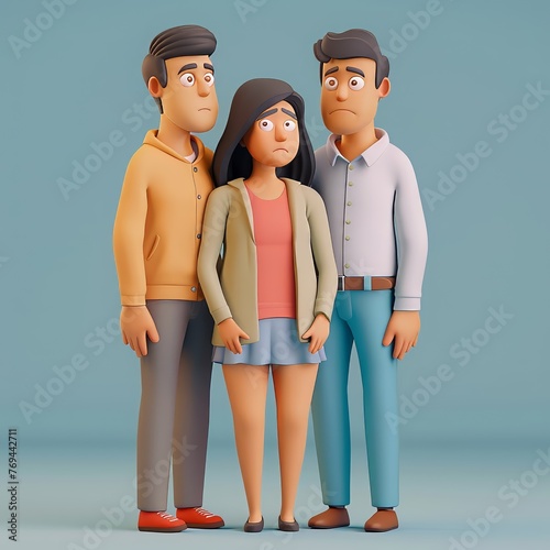 Characters feeling used and deceived by someone close to them , 3D render