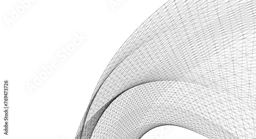 abstract geometry arch 3d illustration 