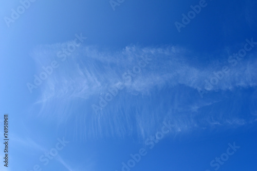 Feathery Cloud Pattern in Blue Sunny Sky 