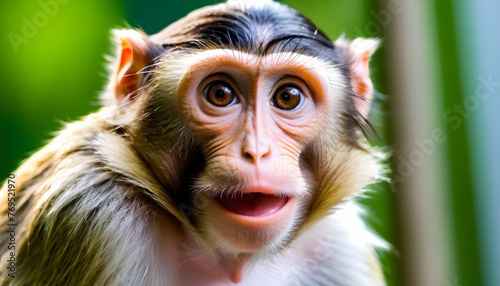A Monkey Looking Curiously At Something
