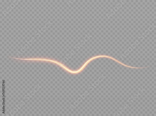 Luminous gold podium lines png of speed. Light glowing effect png. Abstract motion lines. Light trail wave, fire path trace line, car lights, optic fiber and incandescence curve twirl 