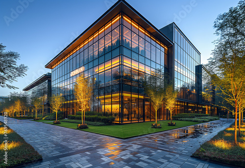 Financial centers and modern office buildings in the USA