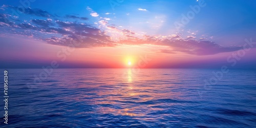 A sunrise over a calm ocean, symbolizing the dawn of hope and new beginnings. 