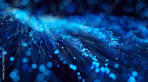 people working with fiber optic cables,cyber, technology, blue colors, dark blue, fiber optics ,3d render