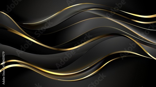 Elegant Black and Gold Banner Background, Professional Vector Illustration 