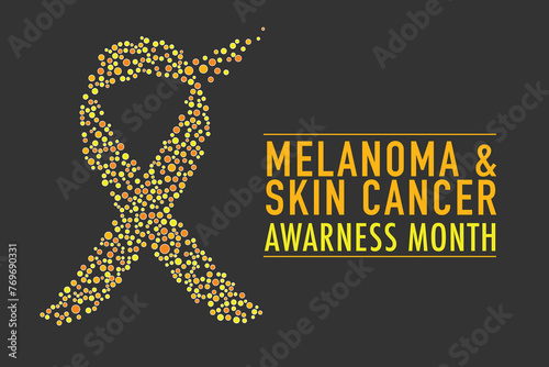 Melanoma and skin cancer awareness month observed each year in May,Exposure to ultraviolet (UV) rays causes most cases of melanoma. Melanoma and skin cancer awareness month template vector illustrator