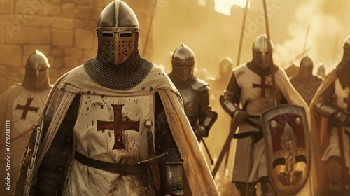 knights templar, Medieval times, epic cinematic photo, 16:9