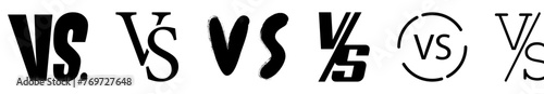 Set of versus logo letters. Design can use for sports, fight, competition, battle, match, game
