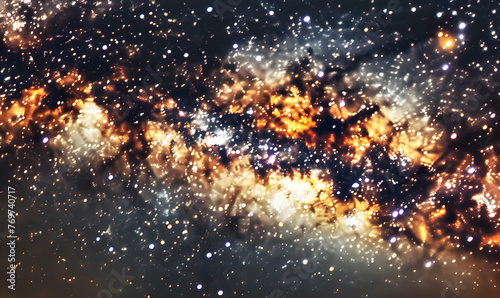 photo night sky glows with iridescent deep space