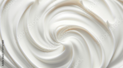 Top view of luscious white vanilla yogurt, a creamy delight.