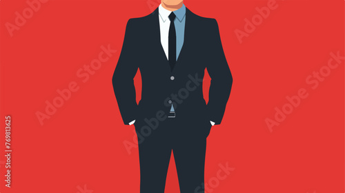 Faceless businessman icon image flat cartoon 