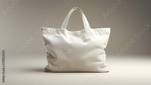 A detailed tote handbag mockup on a solid background